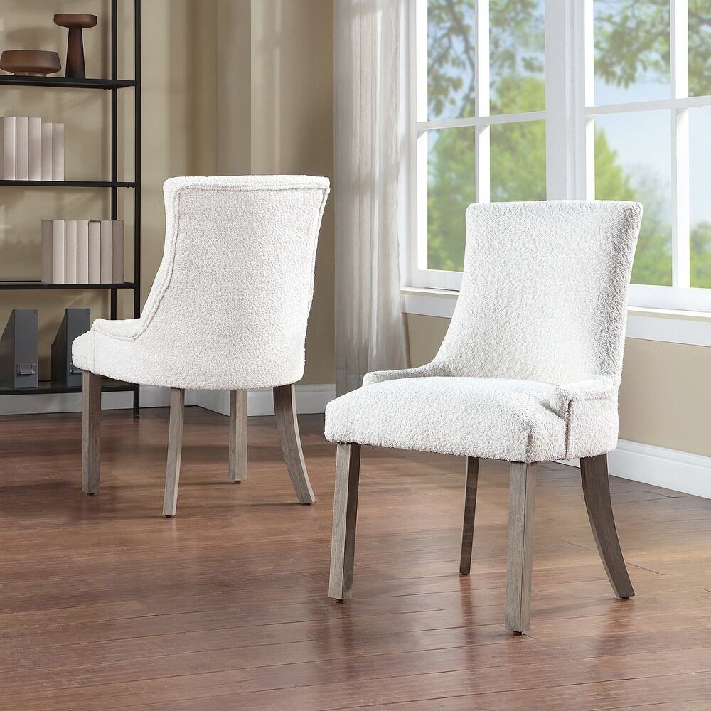 Lemele Boucle Dining Chairs (Set of 2) – White